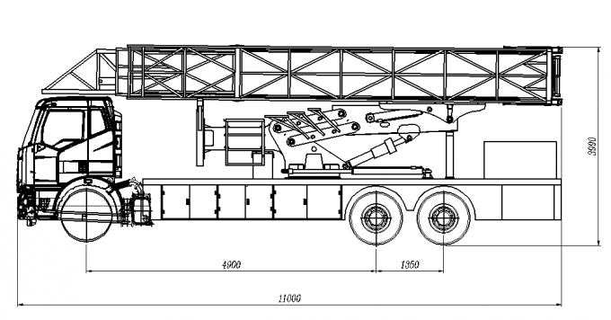 FAW الهيكل الوطني الخامس 15 + 2M منصة الألومنيوم جسر التفتيش شاحنة الأداء الجيد آمنة مستقرة